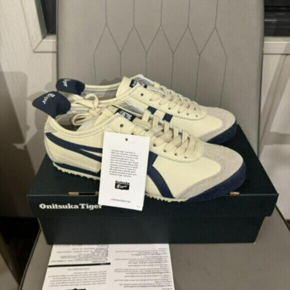 Onitsuka Tiger by Asics Mexico 66 Cream and Navy Sneakers Fashion❤️🎉🎉🎉🎉 - Picture 6 of 6